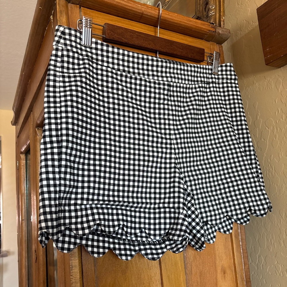 Zac & Rachel Gingham Checkered Scalloped Women's Shorts • Size US 8